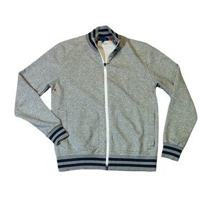 Stitch Golf mens M Medium gray full zip polyester cotton blend sweater EUC